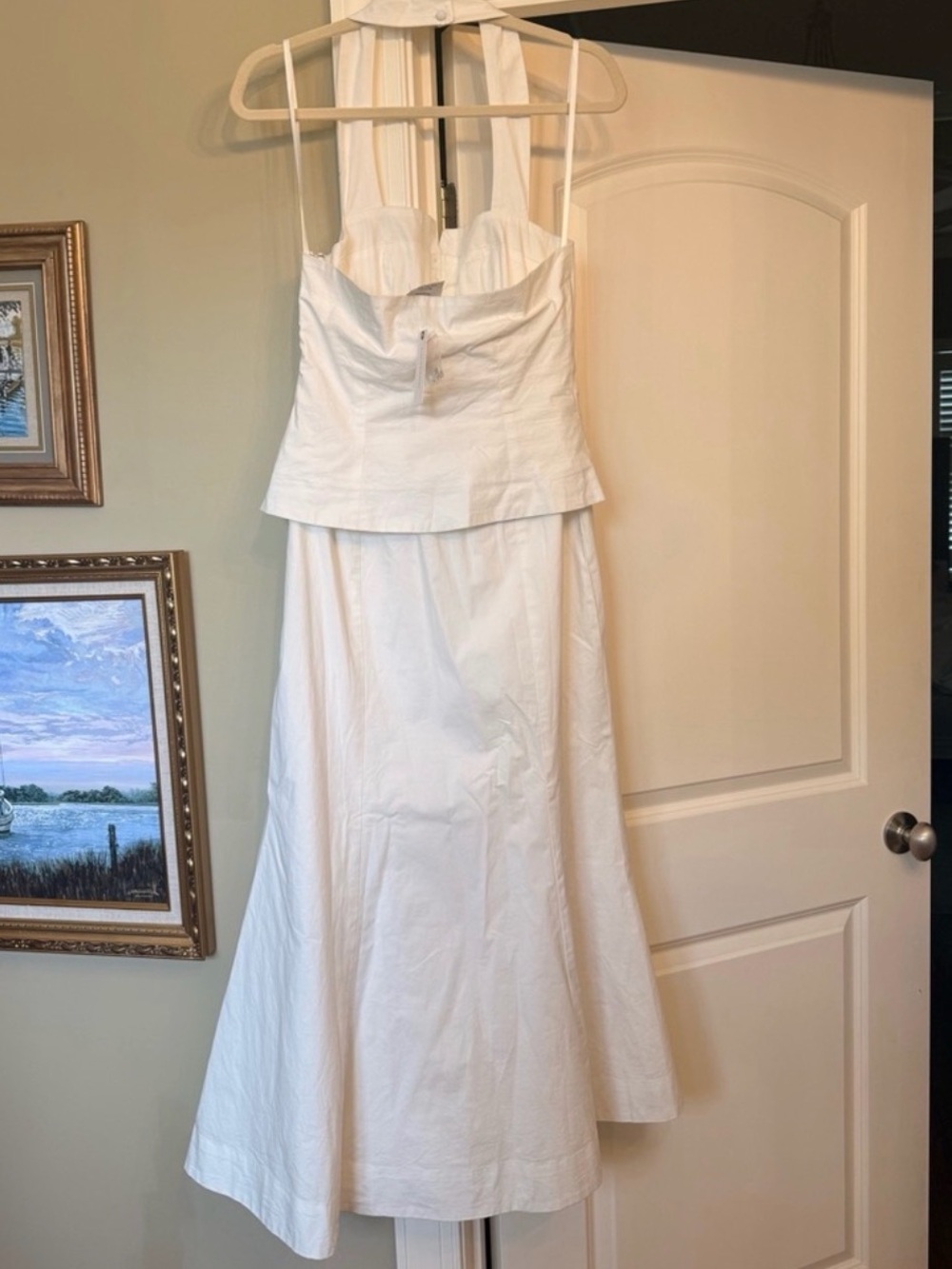 NWOT - BHLDN White Halter Midi Dress - Picture 2 of 5